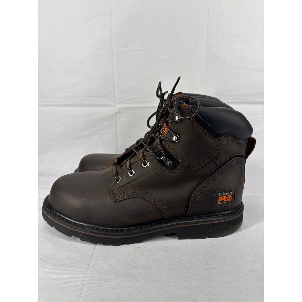Timberland Pro Pit Boss 6-in Soft Toe Work Boots Mens Dark Brown Leather 11.5W